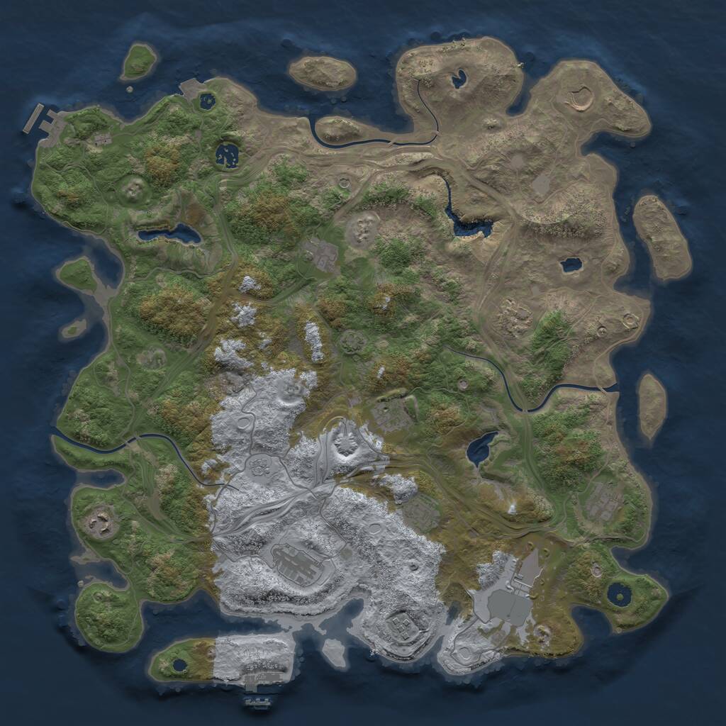 Rust Map: Procedural Map, Size: 4500, Seed: 92866456, 17 Monuments