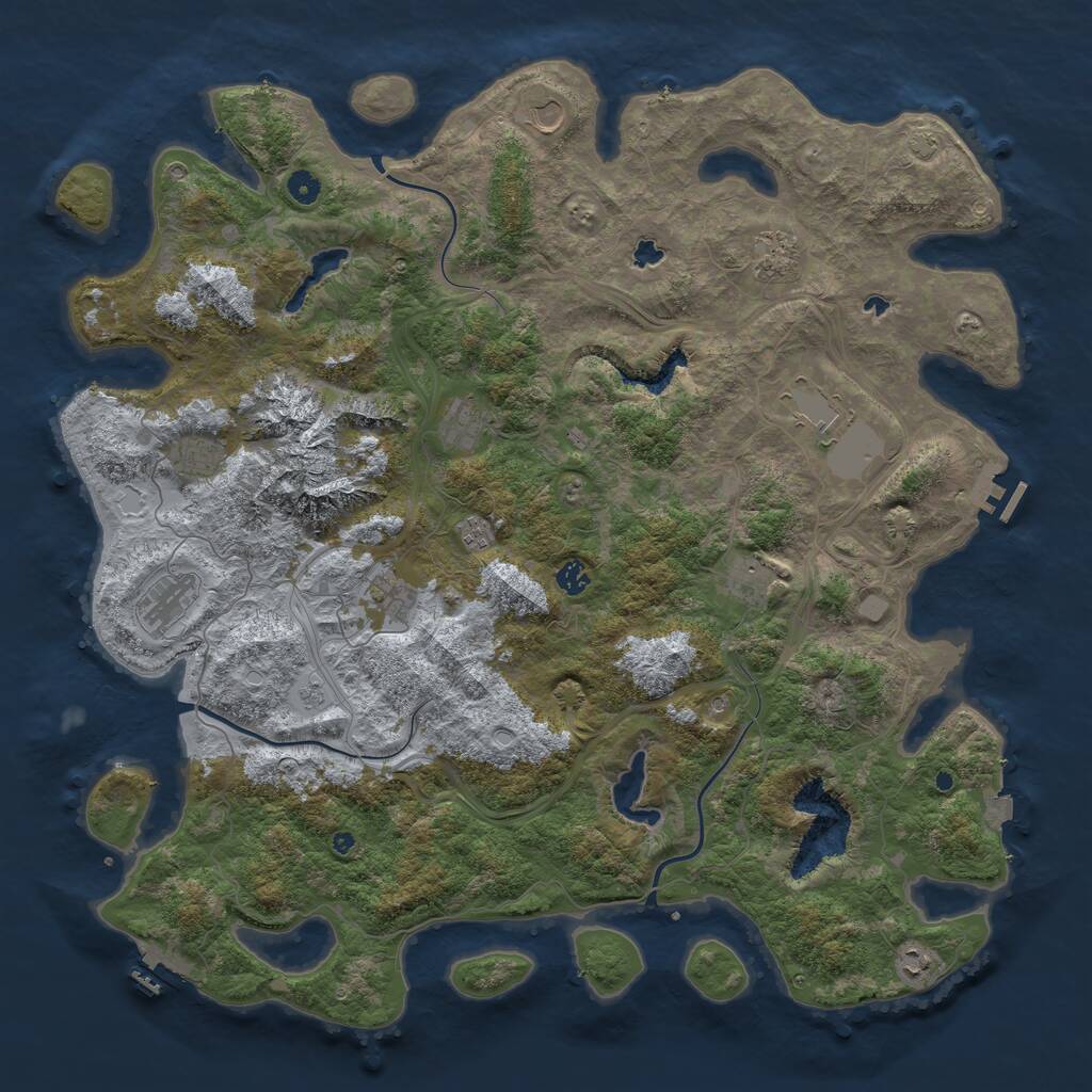 Rust Map: Procedural Map, Size: 5000, Seed: 32176724, 17 Monuments