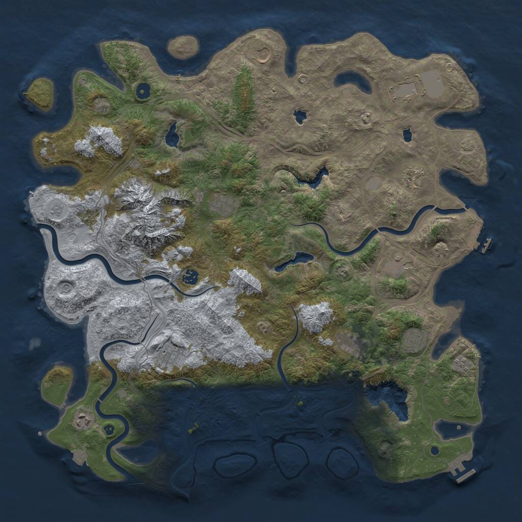 Rust Map: Procedural Map, Size: 5000, Seed: 32176724, 17 Monuments