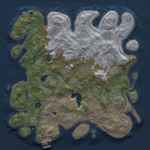 Thumbnail Rust Map: Procedural Map, Size: 4000, Seed: 684314000, 16 Monuments