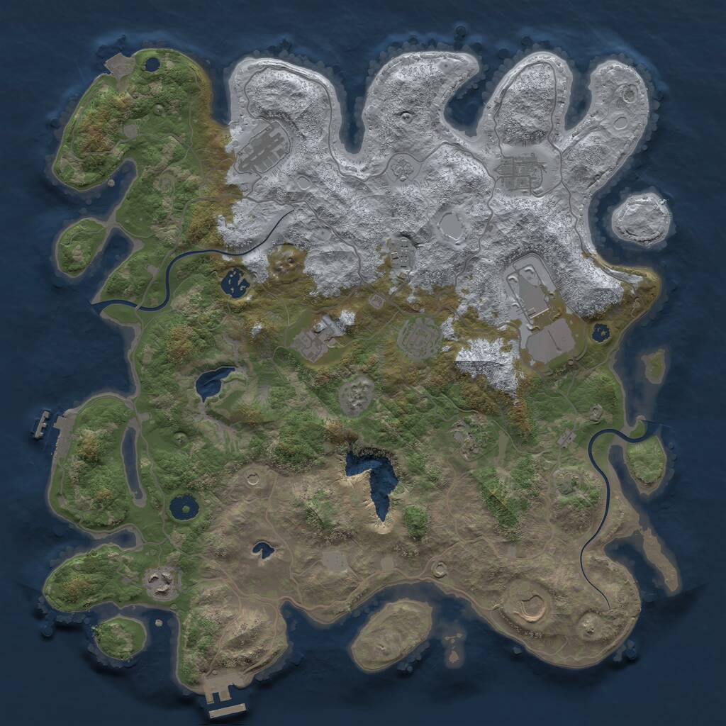 Rust Map: Procedural Map, Size: 4000, Seed: 684314000, 16 Monuments