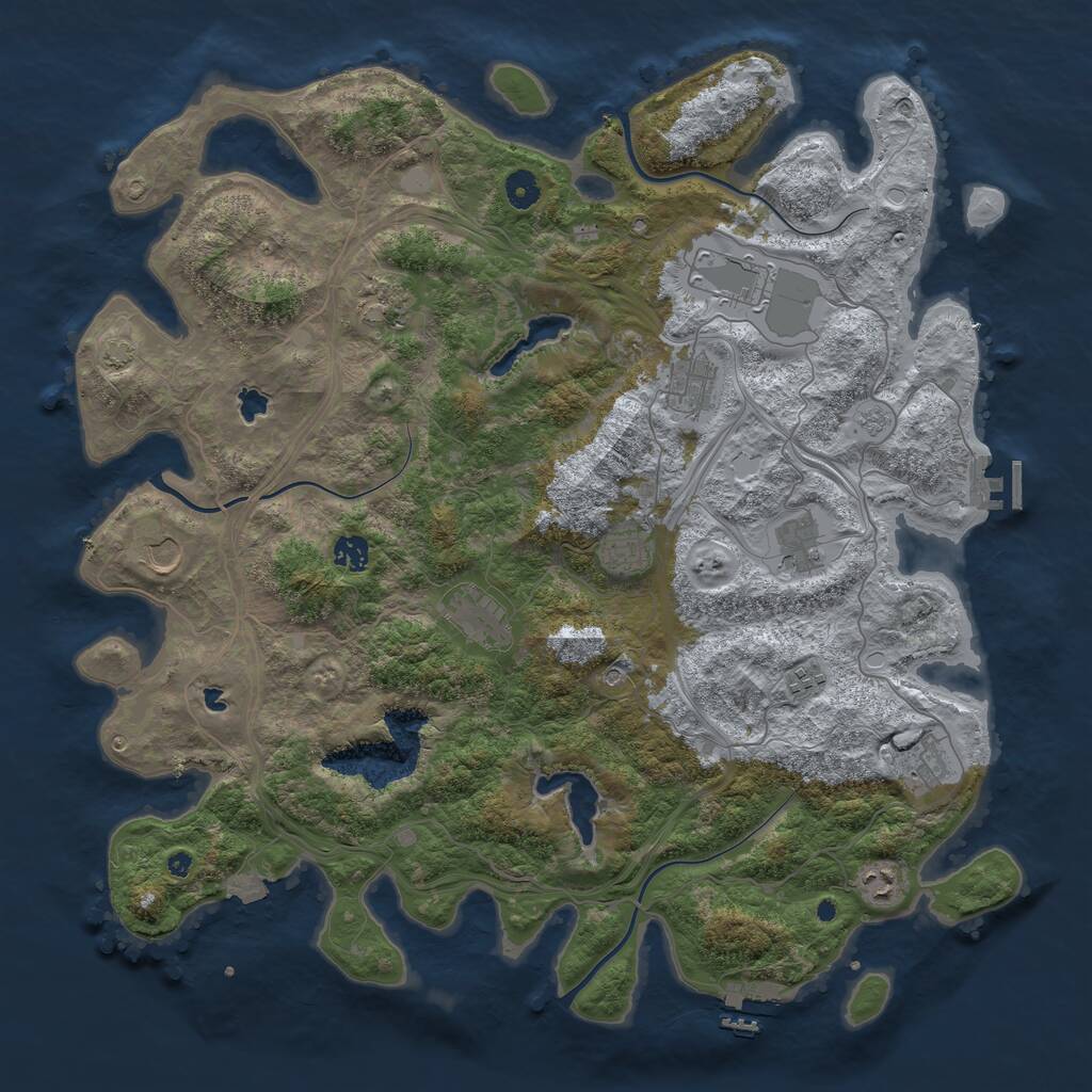 Rust Map: Procedural Map, Size: 4500, Seed: 405674315, 17 Monuments