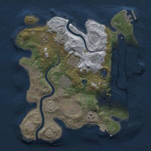 Thumbnail Rust Map: Procedural Map, Size: 3000, Seed: 1346429165, 12 Monuments