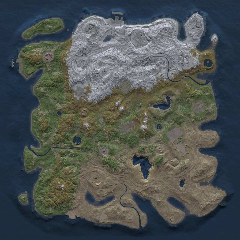 Rust Map: Procedural Map, Size: 4250, Seed: 1162158814, 17 Monuments