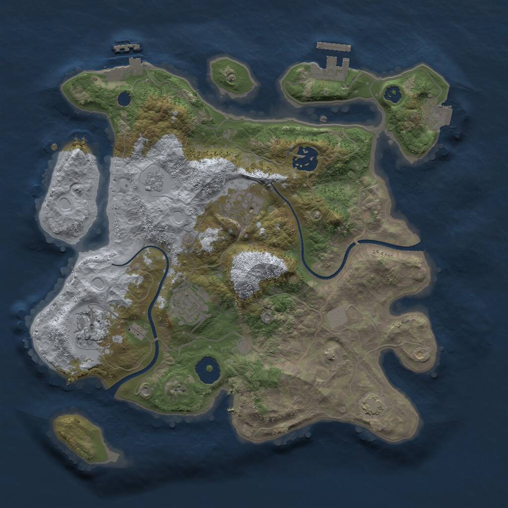 Rust Map: Procedural Map, Size: 3000, Seed: 95604897, 9 Monuments