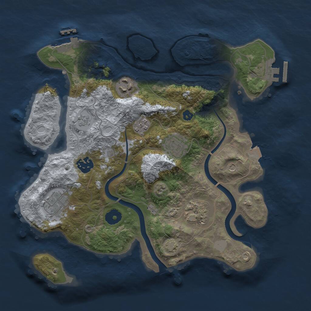 Rust Map: Procedural Map, Size: 3000, Seed: 95604897, 12 Monuments