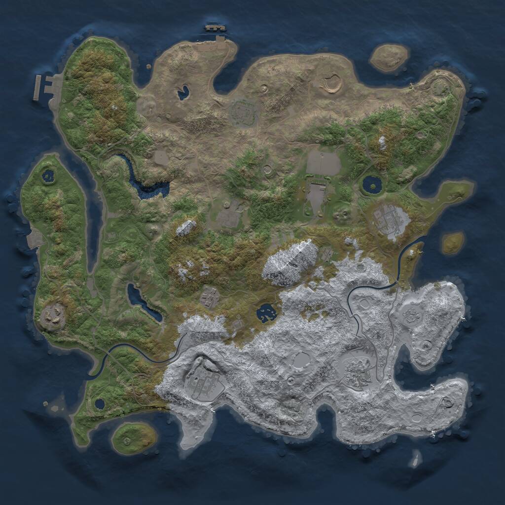 Rust Map: Procedural Map, Size: 4000, Seed: 11171968, 16 Monuments