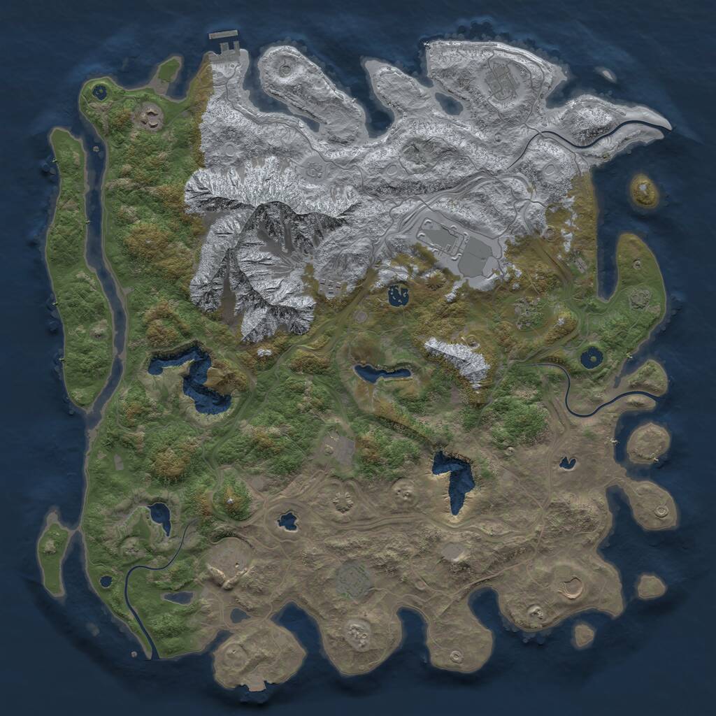 Rust Map: Procedural Map, Size: 5000, Seed: 455827153, 15 Monuments
