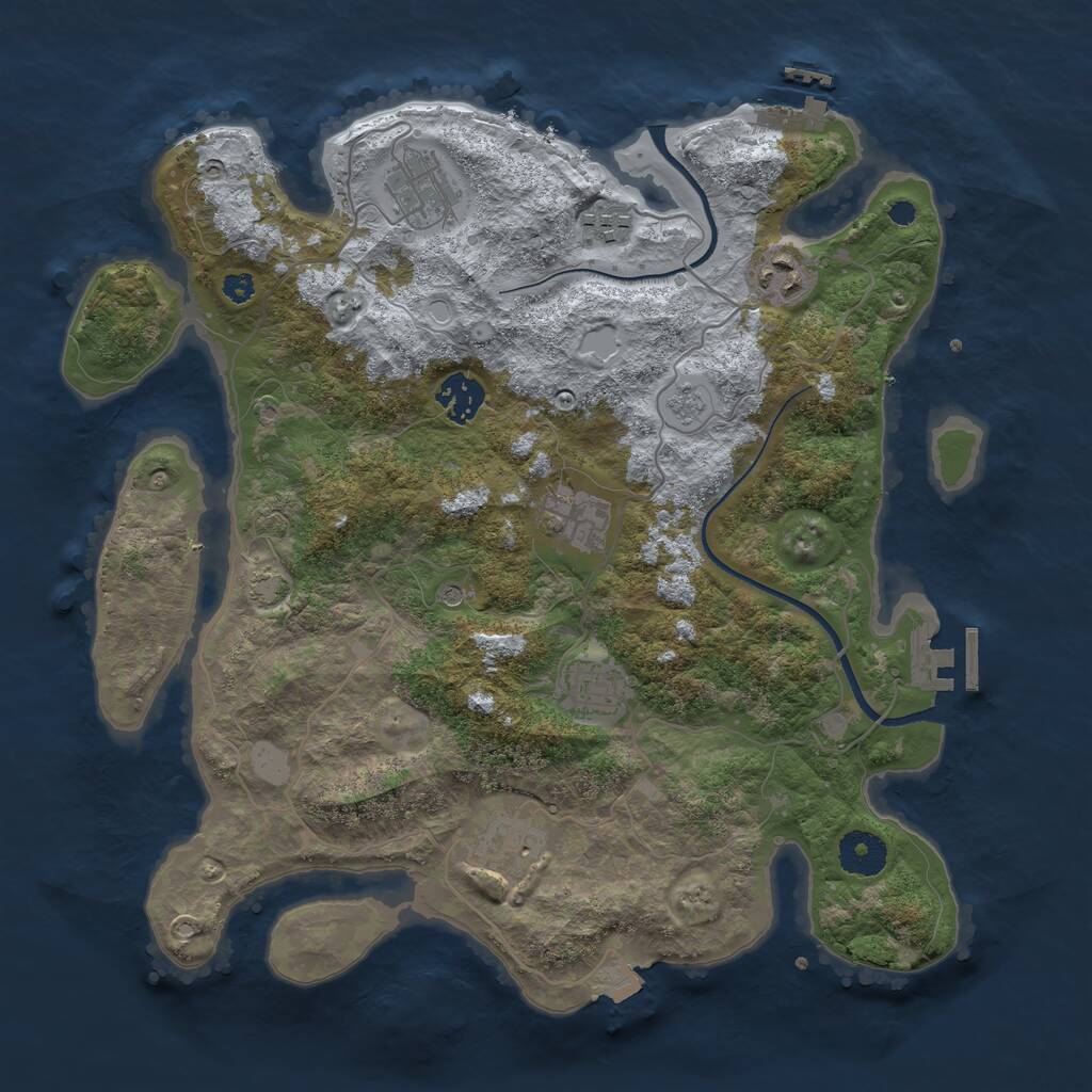 Rust Map: Procedural Map, Size: 3499, Seed: 2356, 13 Monuments