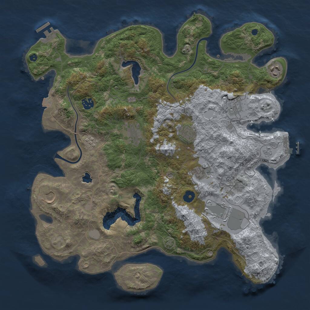 Rust Map: Procedural Map, Size: 4000, Seed: 81068761, 15 Monuments