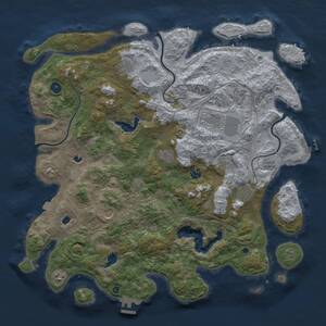 Thumbnail Rust Map: Procedural Map, Size: 4500, Seed: 1999215923, 15 Monuments