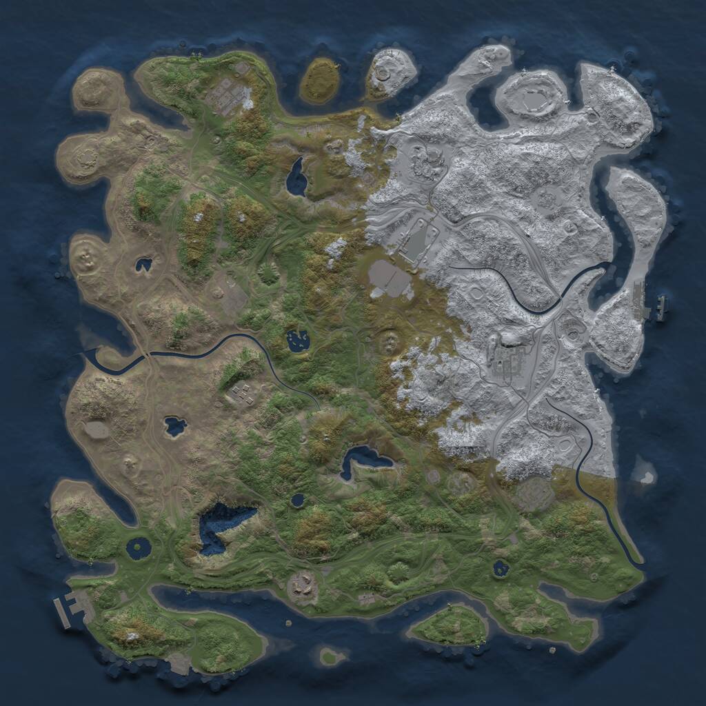 Rust Map: Procedural Map, Size: 4500, Seed: 184267013, 15 Monuments