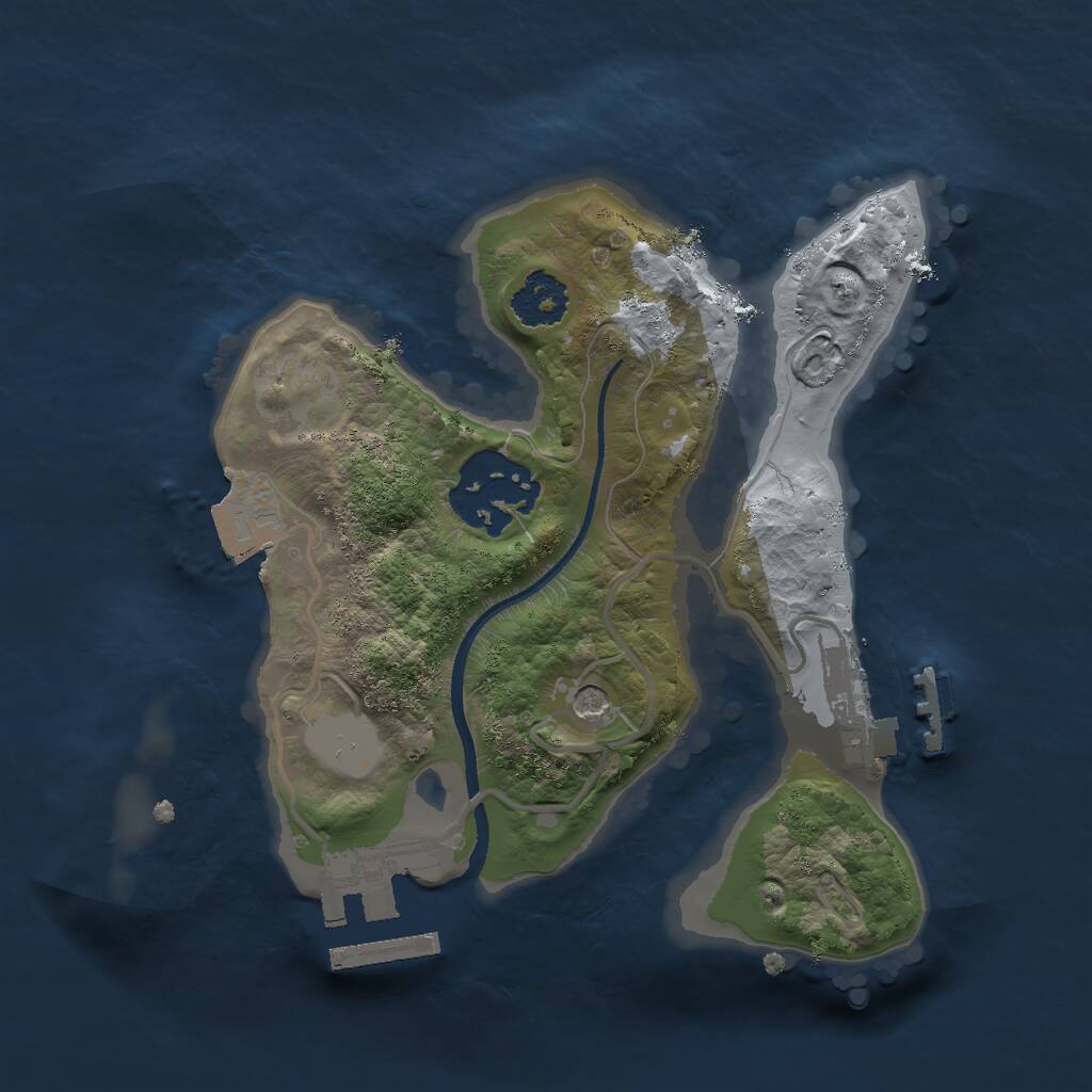 Rust Map: Procedural Map, Size: 2000, Seed: 464639167, 5 Monuments