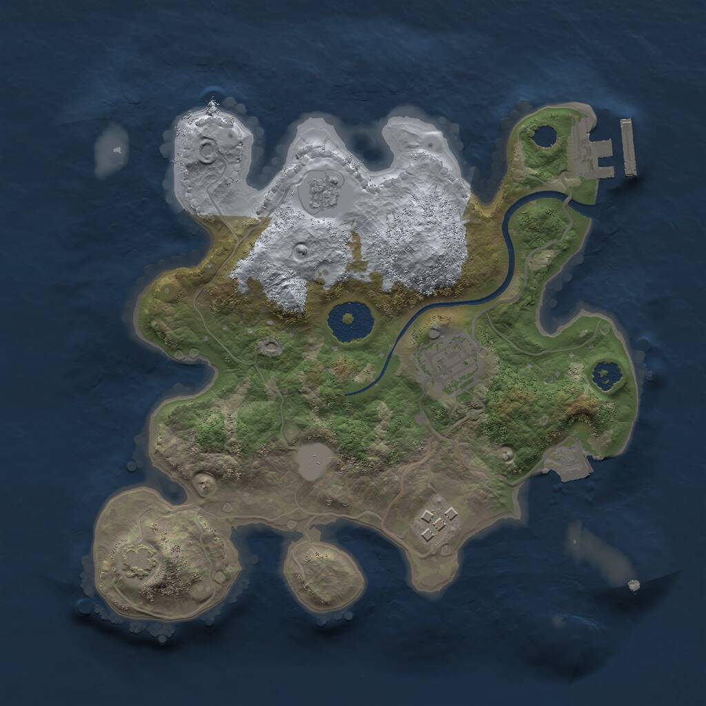 Rust Map: Procedural Map, Size: 2500, Seed: 5564, 6 Monuments