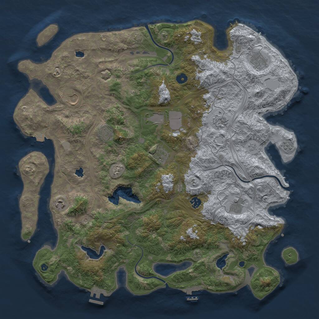 Rust Map: Procedural Map, Size: 4500, Seed: 1431471211, 16 Monuments