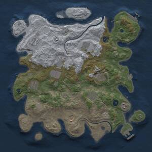 Thumbnail Rust Map: Procedural Map, Size: 3750, Seed: 956521469, 16 Monuments