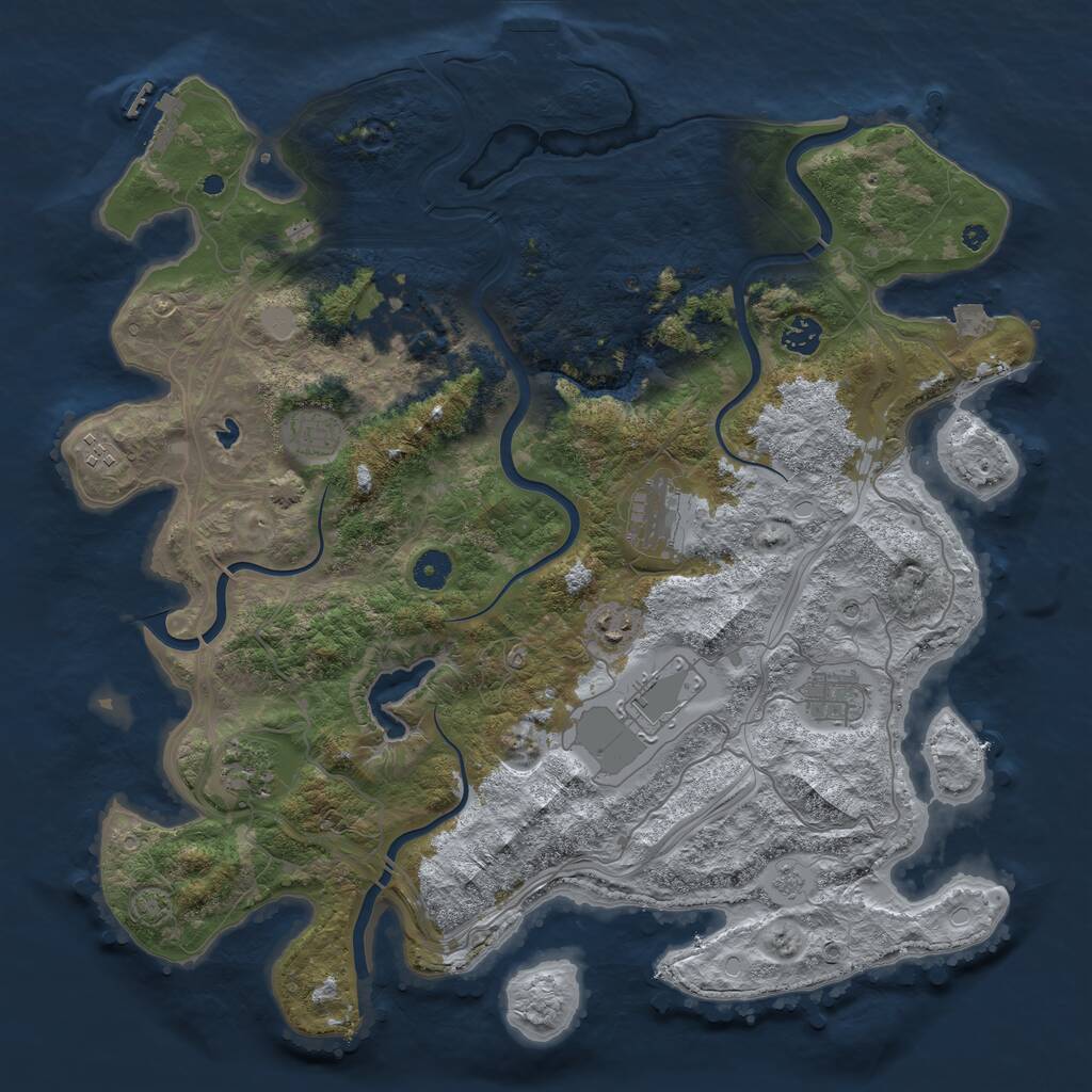 Rust Map: Procedural Map, Size: 4250, Seed: 168233, 15 Monuments