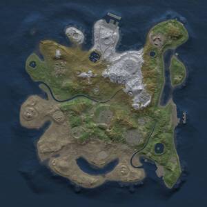 Thumbnail Rust Map: Procedural Map, Size: 3000, Seed: 201005049, 12 Monuments