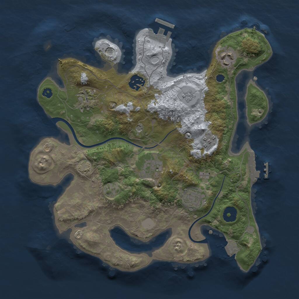Rust Map: Procedural Map, Size: 3000, Seed: 201005049, 12 Monuments