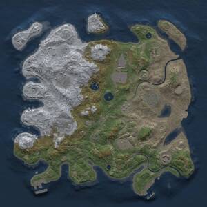 Thumbnail Rust Map: Procedural Map, Size: 3500, Seed: 1113399, 15 Monuments