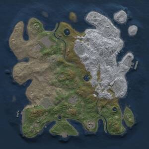 Thumbnail Rust Map: Procedural Map, Size: 3500, Seed: 24734097, 14 Monuments