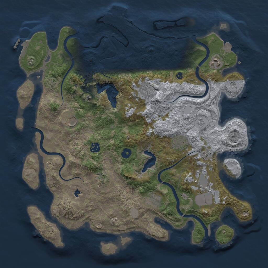Rust Map: Procedural Map, Size: 4000, Seed: 523100556, 15 Monuments