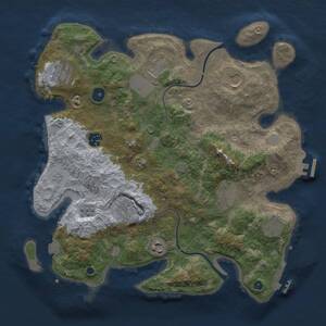 Thumbnail Rust Map: Procedural Map, Size: 3600, Seed: 1202733294, 15 Monuments