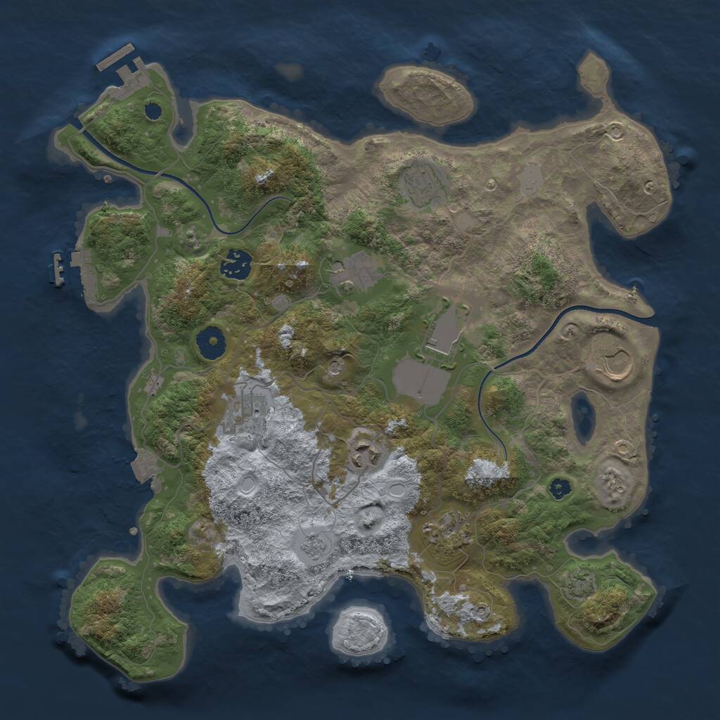 Rust Map: Procedural Map, Size: 3500, Seed: 1426117061, 14 Monuments
