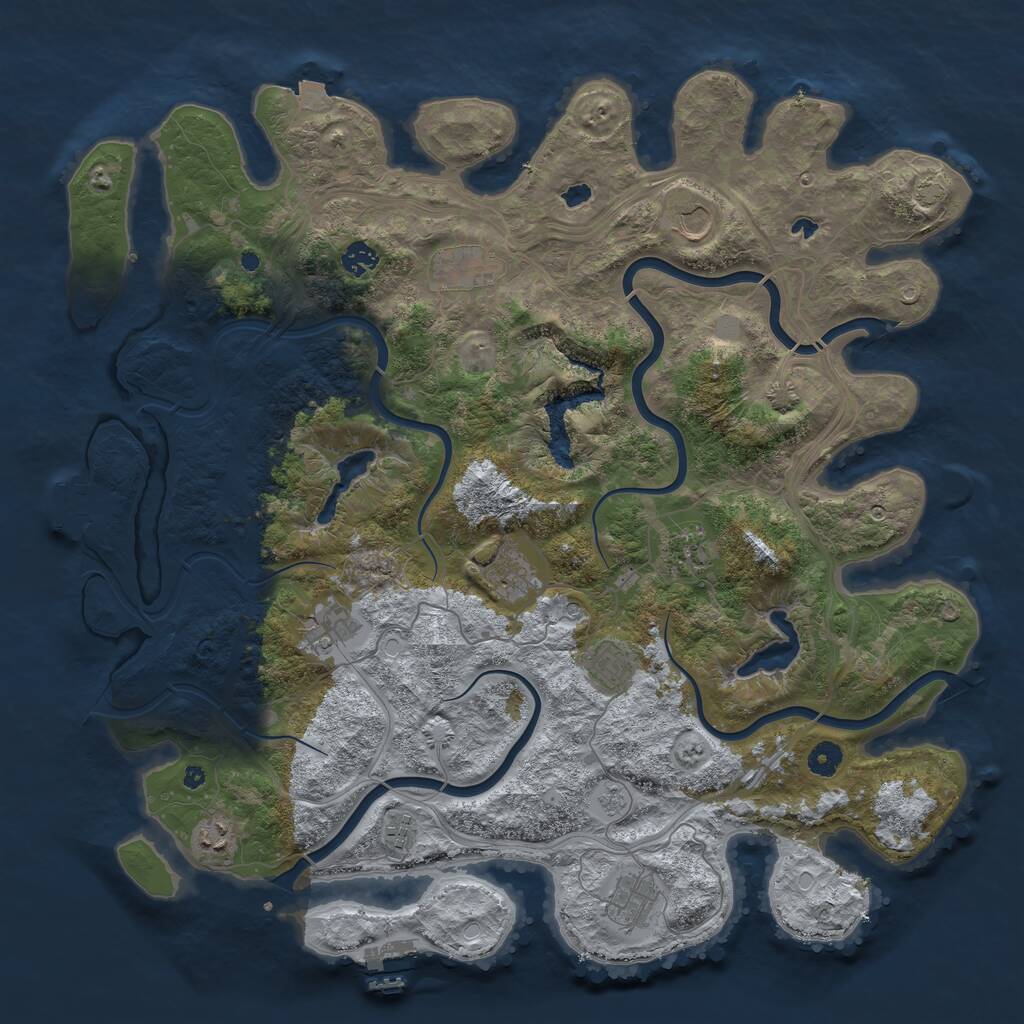 Rust Map: Procedural Map, Size: 4500, Seed: 6798235, 16 Monuments