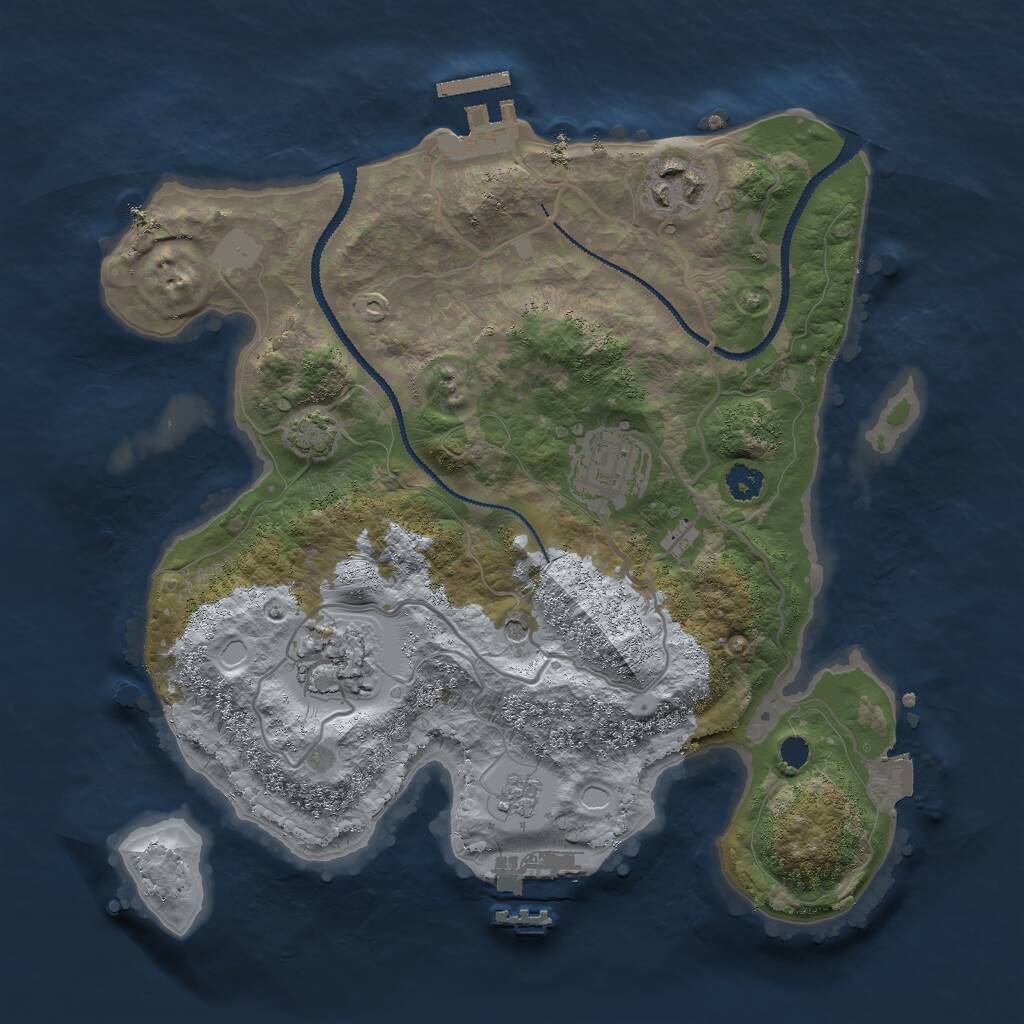 Rust Map: Procedural Map, Size: 2800, Seed: 1831140071, 9 Monuments