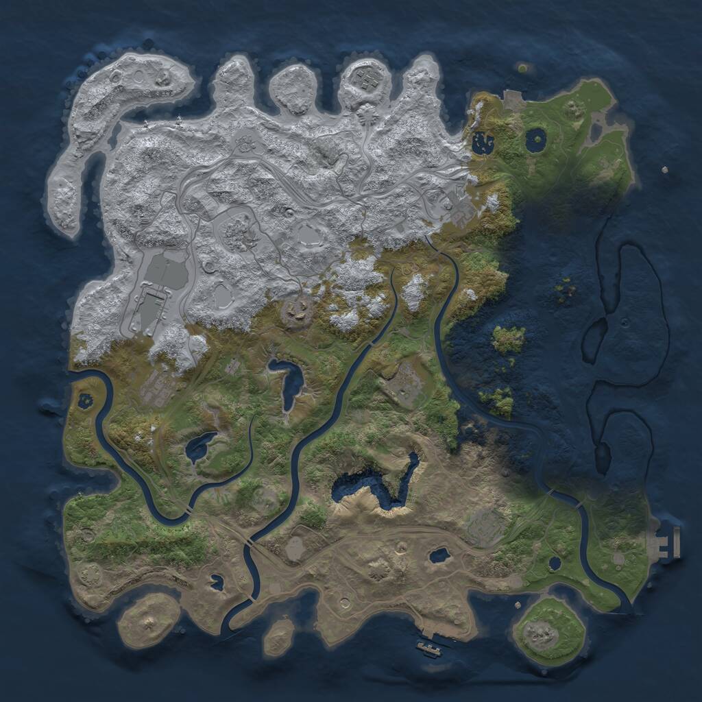 Rust Map: Procedural Map, Size: 4500, Seed: 1896998117, 15 Monuments