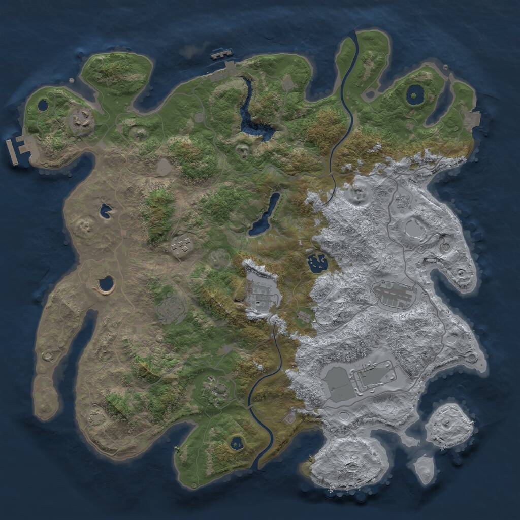 Rust Map: Procedural Map, Size: 4000, Seed: 1846346551, 15 Monuments