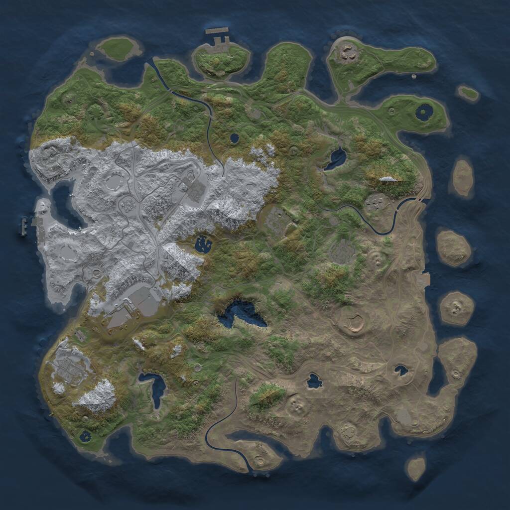Rust Map: Procedural Map, Size: 4500, Seed: 65658745, 15 Monuments
