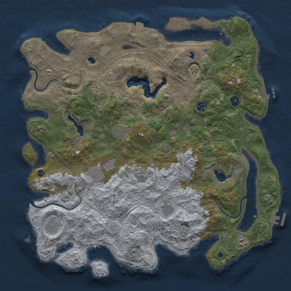 Rust Map: Procedural Map, Size: 4500, Seed: 12498346, 14 Monuments