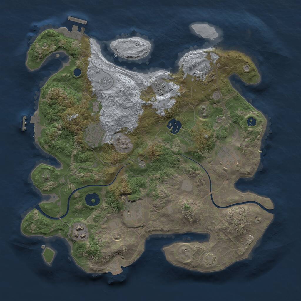 Rust Map: Procedural Map, Size: 3200, Seed: 532568189, 13 Monuments