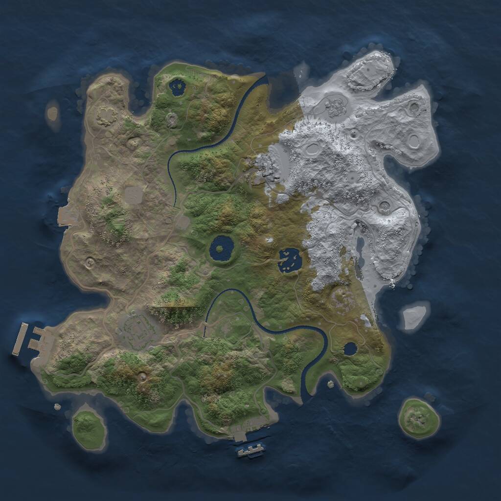 Rust Map: Procedural Map, Size: 3000, Seed: 179902946, 9 Monuments