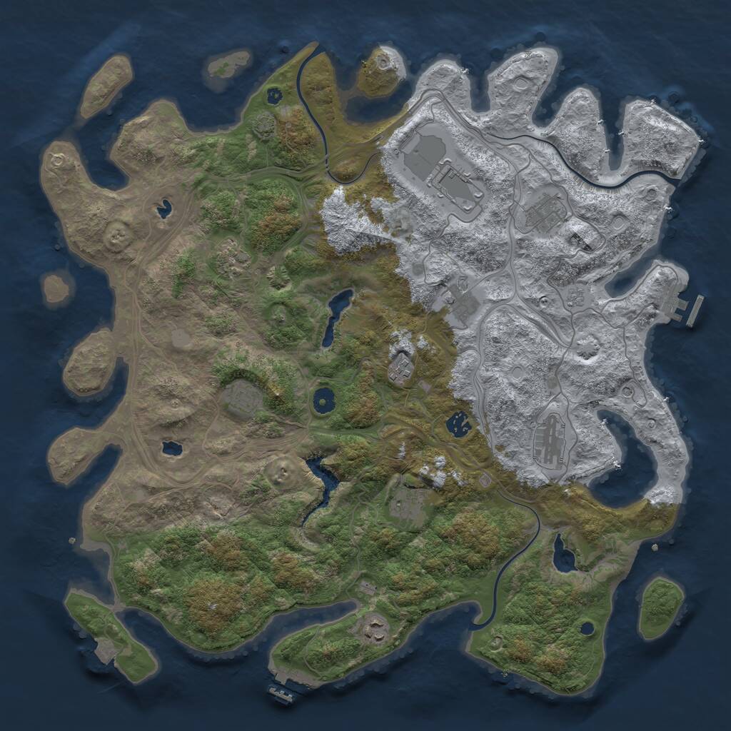 Rust Map: Procedural Map, Size: 4500, Seed: 97812913, 16 Monuments
