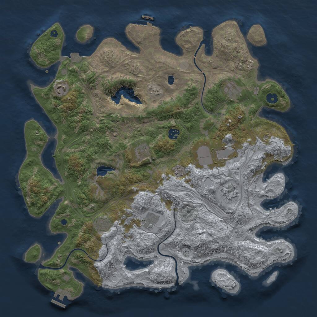 Rust Map: Procedural Map, Size: 4250, Seed: 1456438069, 15 Monuments
