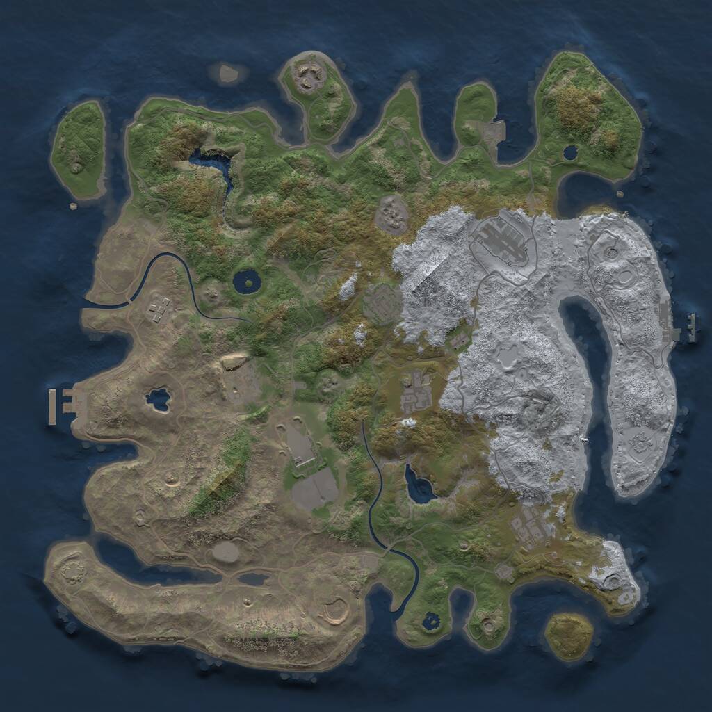 Rust Map: Procedural Map, Size: 4000, Seed: 568501165, 15 Monuments