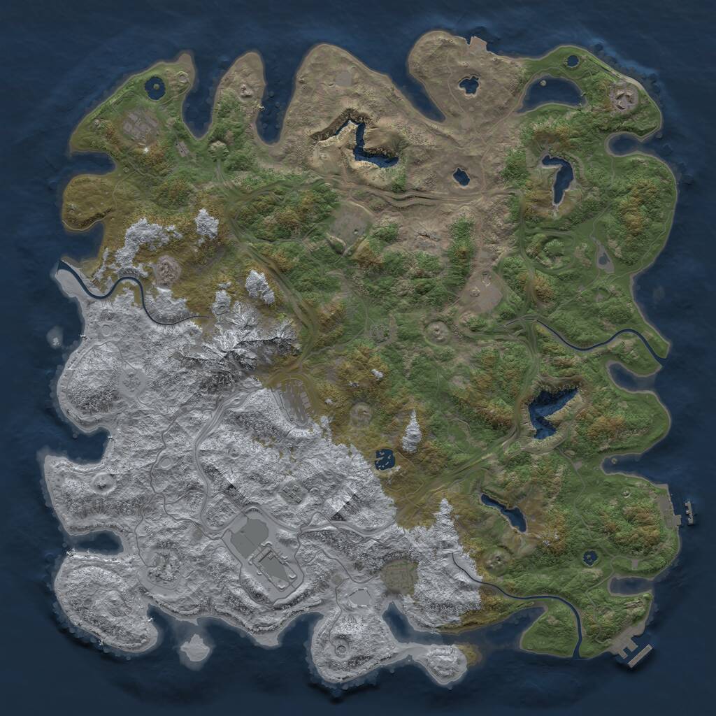 Rust Map: Procedural Map, Size: 5000, Seed: 2091722290, 16 Monuments