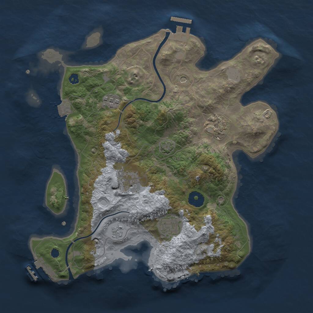 Rust Map: Procedural Map, Size: 3000, Seed: 417884143, 10 Monuments