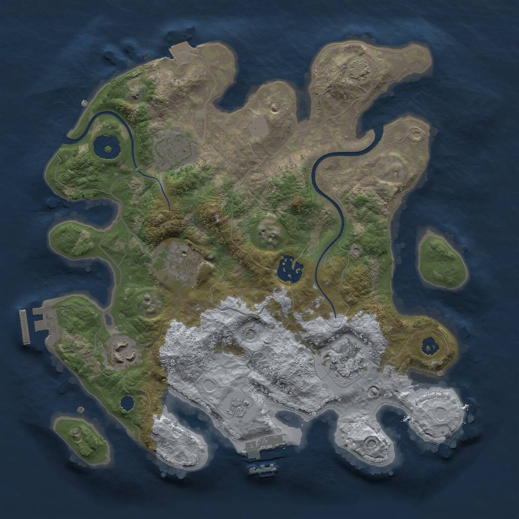 Rust Map: Procedural Map, Size: 3000, Seed: 1569319937, 11 Monuments