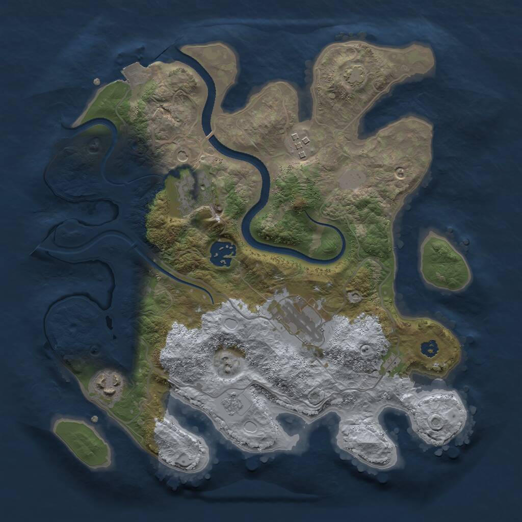 Rust Map: Procedural Map, Size: 3000, Seed: 1569319937, 9 Monuments