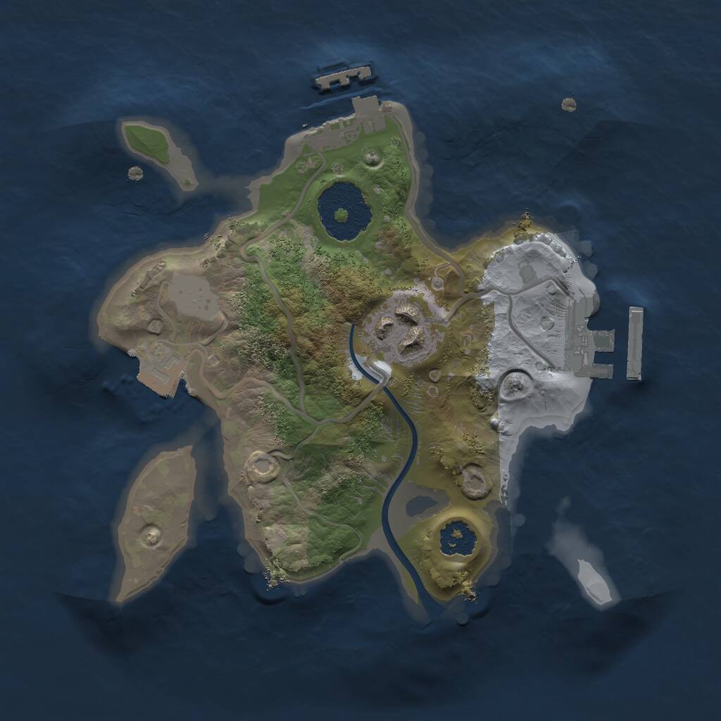 Rust Map: Procedural Map, Size: 2000, Seed: 162490403, 4 Monuments