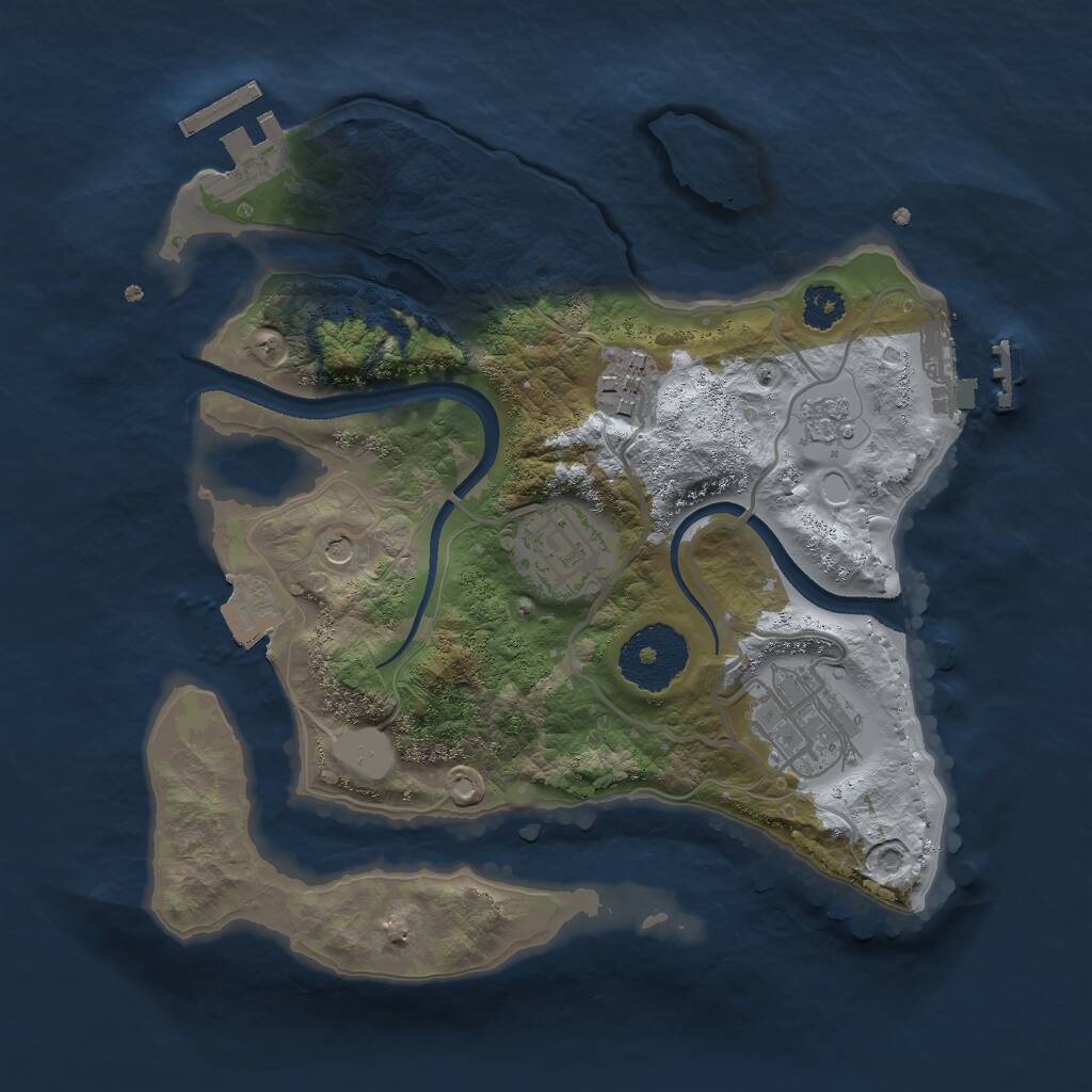 Rust Map: Procedural Map, Size: 2500, Seed: 60523798, 8 Monuments