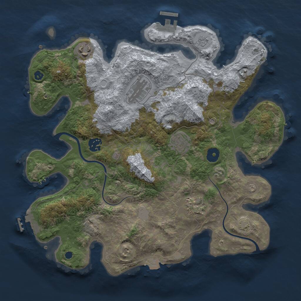 Rust Map: Procedural Map, Size: 3300, Seed: 1901139382, 10 Monuments