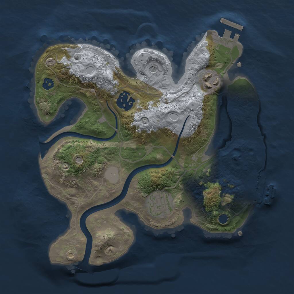 Rust Map: Procedural Map, Size: 2500, Seed: 5678263, 7 Monuments