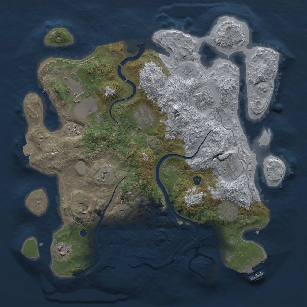 Rust Map: Procedural Map, Size: 3500, Seed: 279287114, 14 Monuments