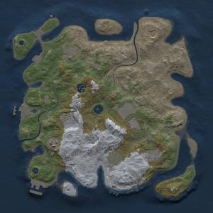Thumbnail Rust Map: Procedural Map, Size: 3500, Seed: 10081974, 15 Monuments