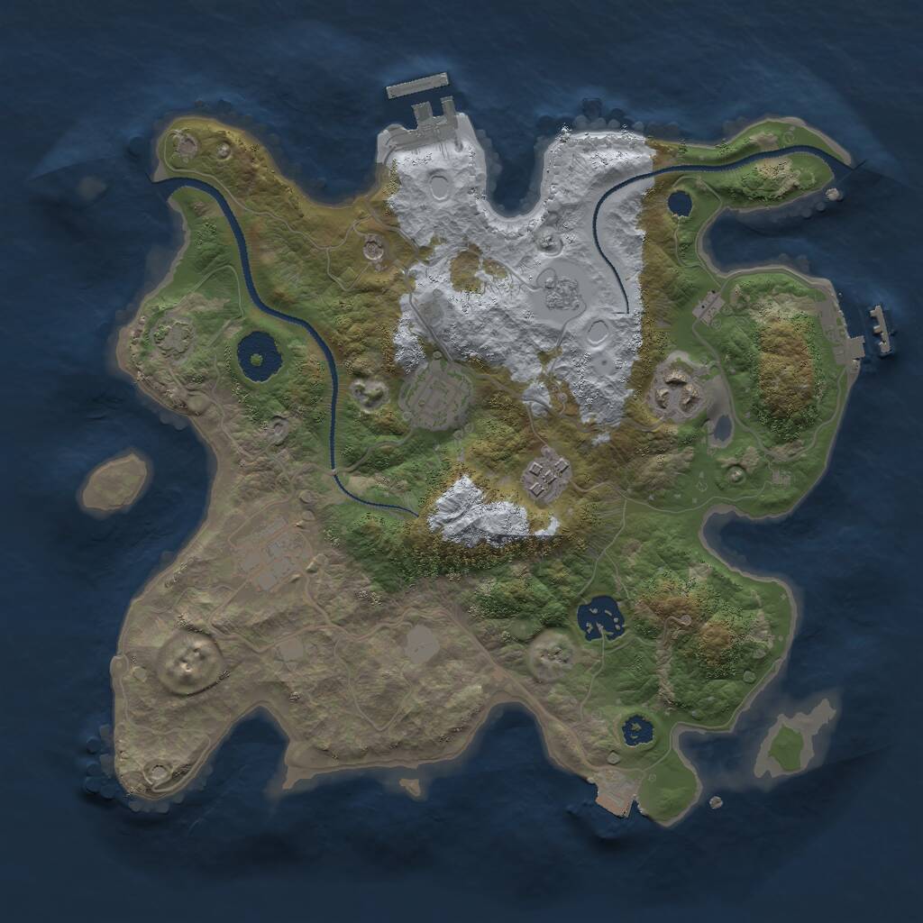 Rust Map: Procedural Map, Size: 3000, Seed: 1854688547, 11 Monuments